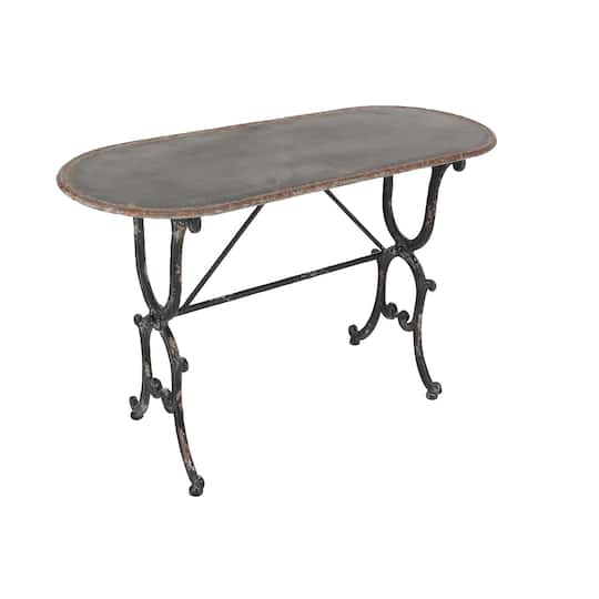 Grey Farmhouse Metal Console Table, 29" x 45"